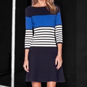 Kate Spade New York Blue & White Striped A-Line Knit Bandage Style Dress Size S